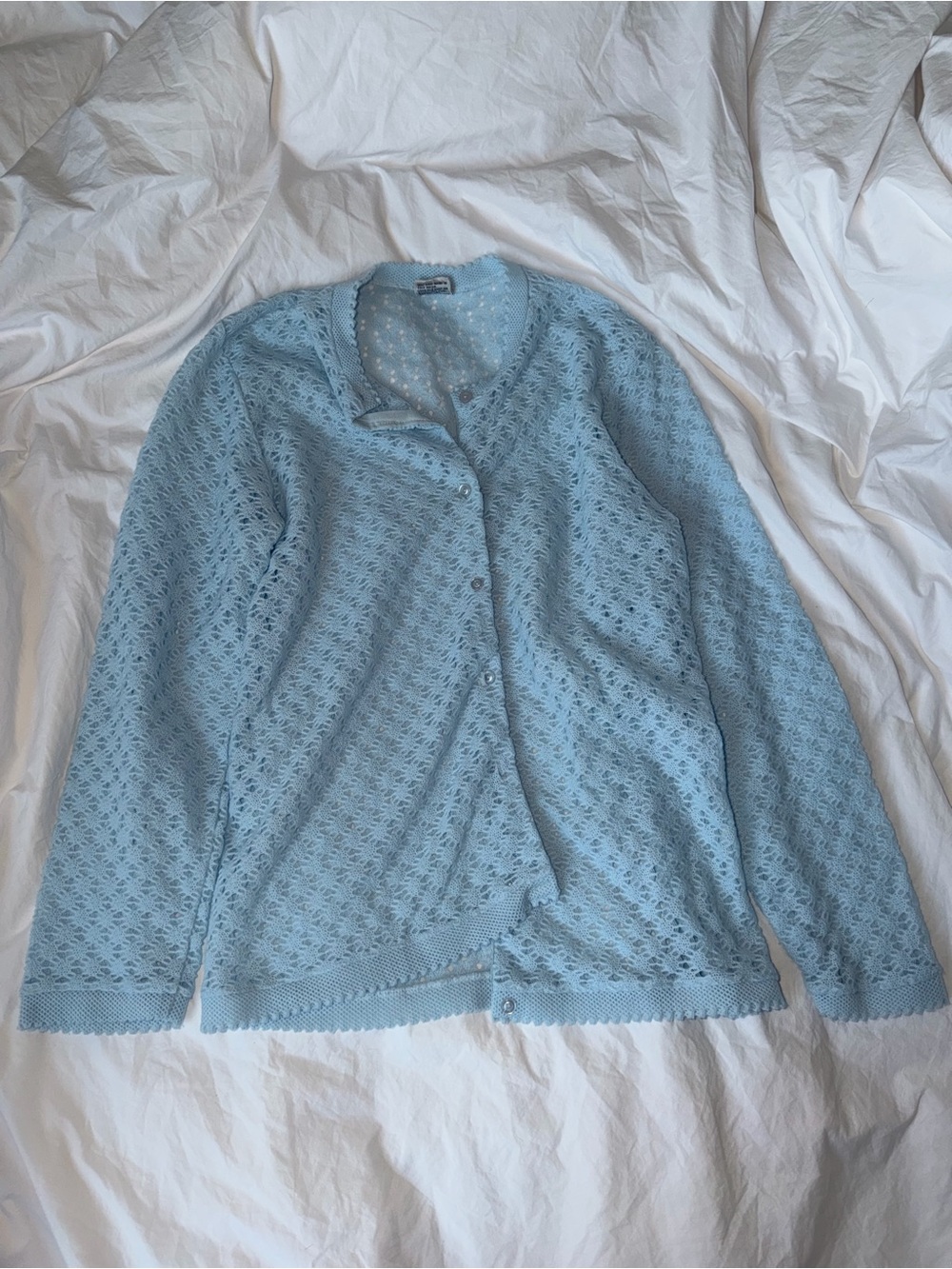 light blue cardigan